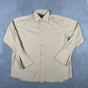 Dragonfly Scarface Shirt Mens Size 2XL Tan‎ Beige Button Up French Cuff Movie